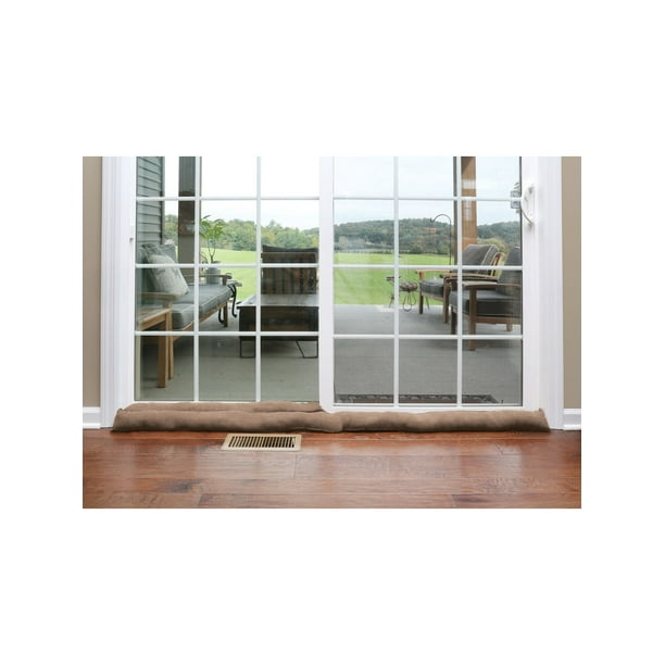 Door Draft Stopper For Bottom Of Sliding Glass Apartment And Patio Approx 71 Long By Home District Light Brown Com Patio Door Draft Stopper Approx, Sliding Door Draft Stopper