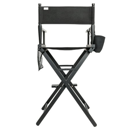 UBesGoo Hot Directors Chair 30 Inch Canvas Tall Seat Black Wood Makeup Folding Chair