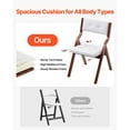 thumbnail image 5 of KFFKFF Set of 2 Wooden Folding Chairs with Cushions, Portable Foldable Design with Wooden Frame, Comfortable Padded Seating for Kitchen, Office, Weddings, Parties, Dining Room, Simple Assembly, White, 5 of 9