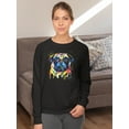 thumbnail image 2 of Pastell Colorful Pug Sweatshirt Women -Weekday Best Designs, Female Small, 2 of 4