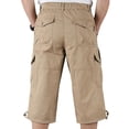 thumbnail image 3 of Pantalones cortos elásticos de 3/4 de longitud larga para hombre, pantalones de tres cuartos de combate tipo cargo con cintura, 3 of 4