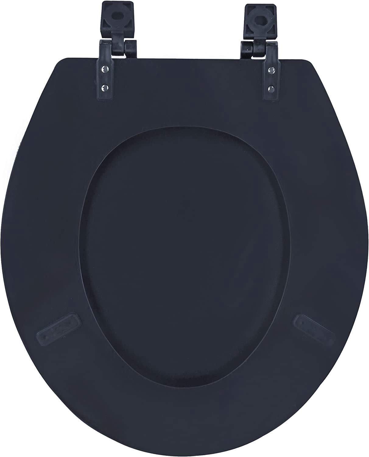 Achim Home Furnishings Wood Toilet Seat, 17 Inch Standard Round, Black (Not Slow Close)