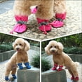 thumbnail image 2 of Antiskid Puppy Shoes 4pcs Soft-soled Dog Shoes with Adjustable Drawstring Waterproof Dog Boots Pet Paw Care Protector for Small, Medium Pets Dogs, 2 of 7