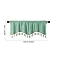 thumbnail image 4 of Emerald Green Tassel Curtains - 59 Inch Short Window Drapes with Fringe | Rod Pocket Polyester Panels for Living Room & Bedroom Decor, 4 of 7