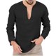 thumbnail image 1 of Camisetas de moda para hombre, primavera y verano, informales, de manga larga, cuello en V, color liso, 1 of 8