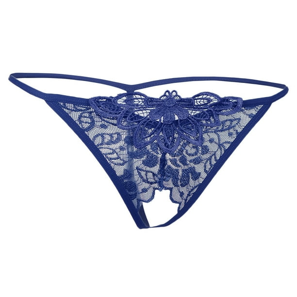 Bragas de encaje para mujer ropa interior sin entrepierna tangas Azul Sunnimix tanga ropa interior para mujeres Walmart en linea