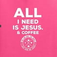 thumbnail image 6 of Wild Bobby, All I Need is Jesus & Coffee Inspirational/Christian Unisex Crewneck Graphic Sweatshirt, Neon Pink, Medium, 6 of 6