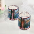 thumbnail image 2 of Yayeee 2 Pack Qtip Holder Bathroom Cotton Swab Canister with Lid Clear Dispenser Set, Pink Window, 2 of 6