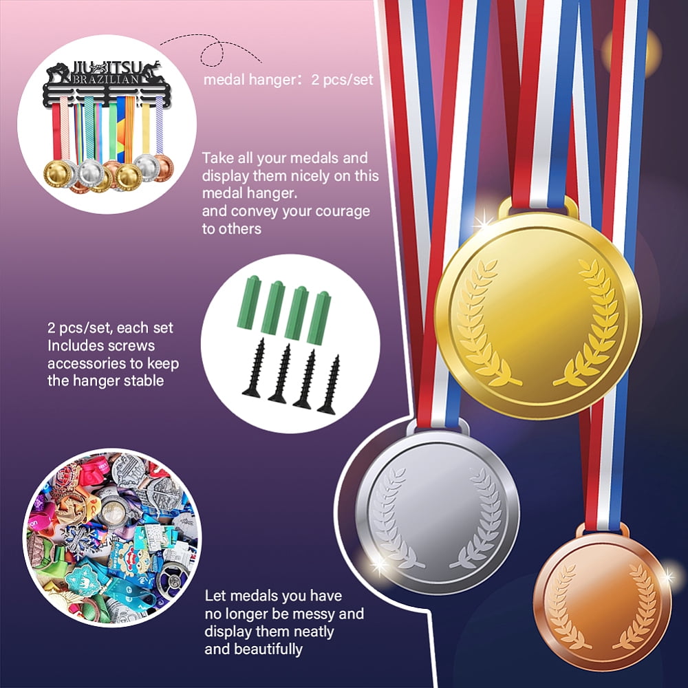 Brazilian Jiu Jitsu Medal Holder Medals Display Wall Hanger Sports Award Rack for Athletes Gifts