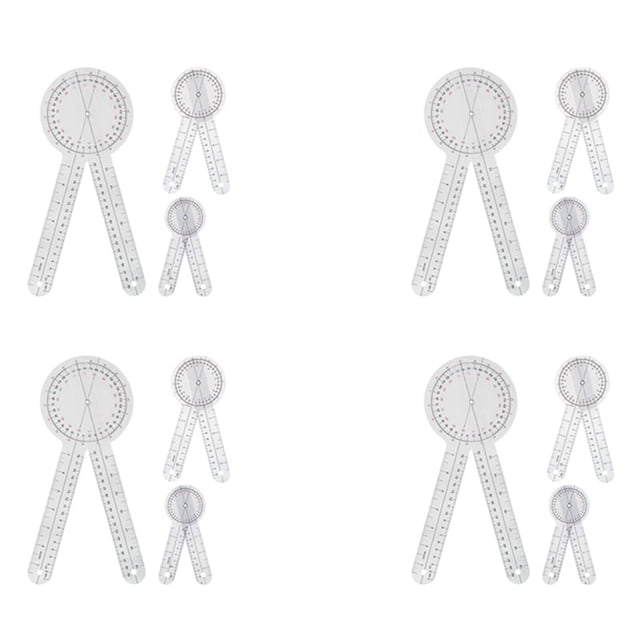 12-Piece Goniometer 6/8/12 Inch Occupational Protractor Tool Measuring Angle Ruler Universal