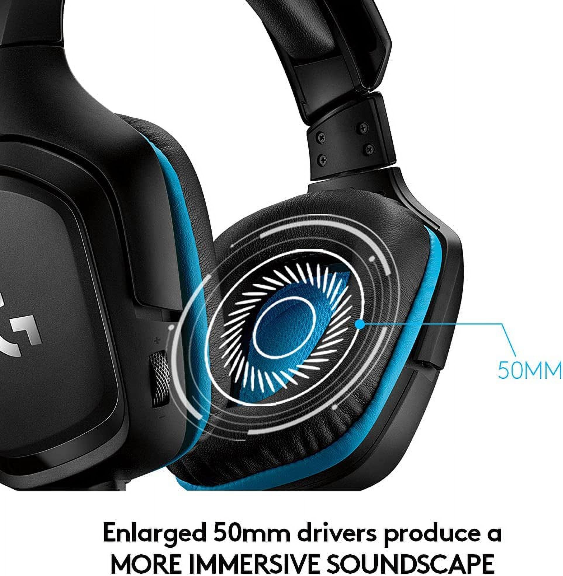 Logitech G432 Wired Gaming Headset, 7.1 Surround Sound, USB and 3.5 mm Jack, Black - image 3 of 7