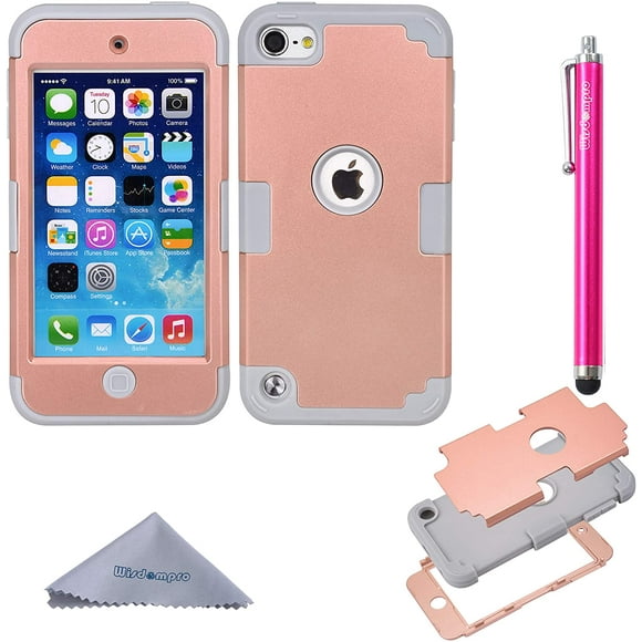 iPod Touch 7 Case, iPod Touch 6 Case, iPod Touch 5 Case, Wisdompro 3 in 1 Hybrid Soft Silicone and Hard PC Protective