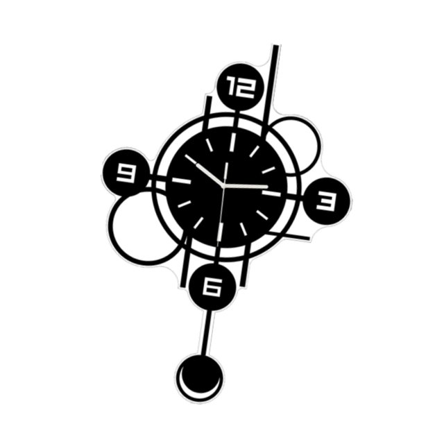 Reloj de pared con péndulo, decoración para el hogar, regalo, acrílico, resistente, reloj colgante. Negro 40cm