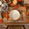 thumbnail image 3 of Smile Dot Pumpkins Leaves Fall Placemats Set of 4 for Table Runner, Wooden Plank Texture Kitchen Dining Table Decoration for Indoor Party 12x18 Inch, 3 of 6