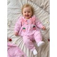 thumbnail image 4 of Loicainy Baby Toddler Girl Fall Outfit 3 6 9 12 18 24 Months 2T 3T Puff Long Sleeve Square Neck Plaid Tops Pants Clothes Set, 4 of 9
