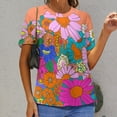 thumbnail image 6 of Nostalgic Vintage Floral T Shirts Basic T-Shirt Short Sleeve Ladies Tee Shirt Summer Graphic Clothing, 6 of 6