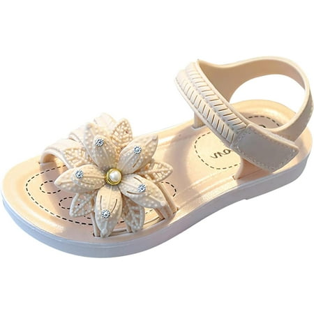Baby Girls Sandals Soft Sole Rubber Sole Sandals Hook Loop Butterfly Shoes Summer Beach for Toddler/Little Kid/Big Kid