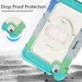thumbnail image 6 of Case for iPad Pro 11 Inch 2022/2021/2020/2018 4th/3rd/2nd/1st Gen with Screen Protector, 360 Degree Rotating Kickstand Hand Strap Shockproof Cover with Shoulder Strap, Rainbow Blue, 6 of 7