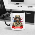 thumbnail image 3 of Happy Father's Day Honoring Veterans Dachshund in Army Uniform 11oz Accent Two-tone Mug Wiener Dog Lover Gifts Idea Coffee Tea Cup - 13007, 3 of 5