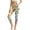 Butterfly Daisy Flower Gradient, variant on Blue Marble Print Women's Capri Leggings with Pockets, High Waisted Stretchy Active 3/4 Yoga Pants with Tummy Control, Yoga Pants Leggings for Workout Running, 3XL