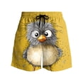 thumbnail image 4 of BRGZLK Mens Beach Shorts Summer Drawstring Waist Funny Cute Animal Expression Printing Summer Swim Trunks Novelty Beachwear Sports Vacation Shorts with Pockets, 4 of 6