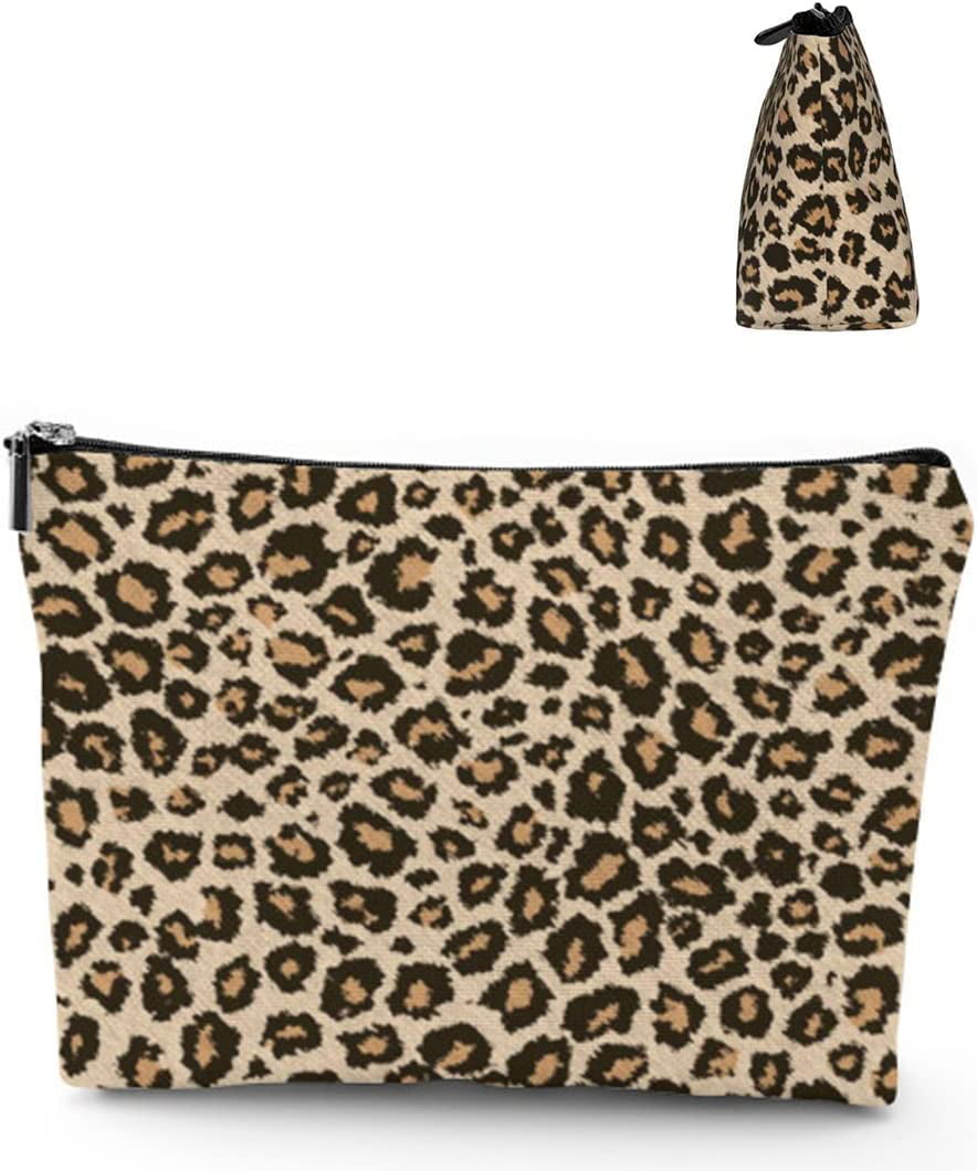 Leopard Print Makeup Bag Zipper Pouch Large Capacity Portable Toiletries, Cosmetic  Bag Pouch For Women, Travel Make Up Bag Accessories Organizer Gifts -  