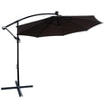 thumbnail image 6 of 10 ft Outdoor Patio Umbrella, Patio Solar Umbrella LED Lighted Sun Shade Table Market Umbrella, Waterproof 8 Ribs Umbrella with Crank and Cross Base for Garden Backyard Pool, Chocolate, 6 of 7