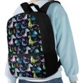 thumbnail image 4 of Uourmeti Durable 17 Inch Backpack for Work Tourism, Smooth Zippers Side Mesh Pockets Large Capacity Daypack, Colorful Dinosaur Pattern, 4 of 6