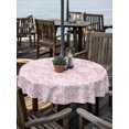 thumbnail image 2 of Outdoor Tablecloth with Umbrella Hole for Patio/Picnic/Party/Camping, Spring Pink Cobweb Waterproof Table Cloth Round Cover Washable, Abstract Boho Farmhouse Lines (Dia 60"), 2 of 9