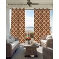thumbnail image 4 of Orange Morocco Blackout Curtains 84 Inches Length, Farm Country Moroccan Geometric Plaid Window Treatment Thermal Insulated Drapes for Bedroom Living Room 2 Panels 104x84 Inches, 4 of 8