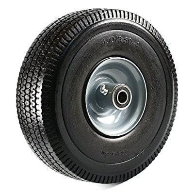 2-PACK 10 in Haul-Master Pneumatic Tire Wheel GO CART 4.10/3.50-4 w/ BLACK HUB 