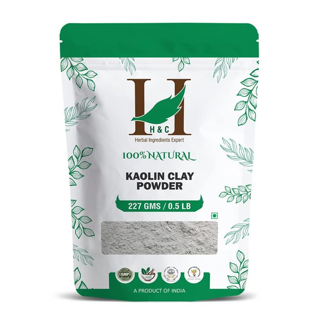 H&C HERBAL INGREDIENTS EXPERT Polvo de arcilla de caolín H&C - 227 gramos | Para la mascarilla facial para la piel con acné y espinillas