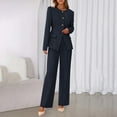 thumbnail image 4 of Xingpeng Women's Wide Leg Pants Suit Set 2026 Fall Business Casual Blazer and Trousers with Pockets Two Piece Dark Blue L, 4 of 9
