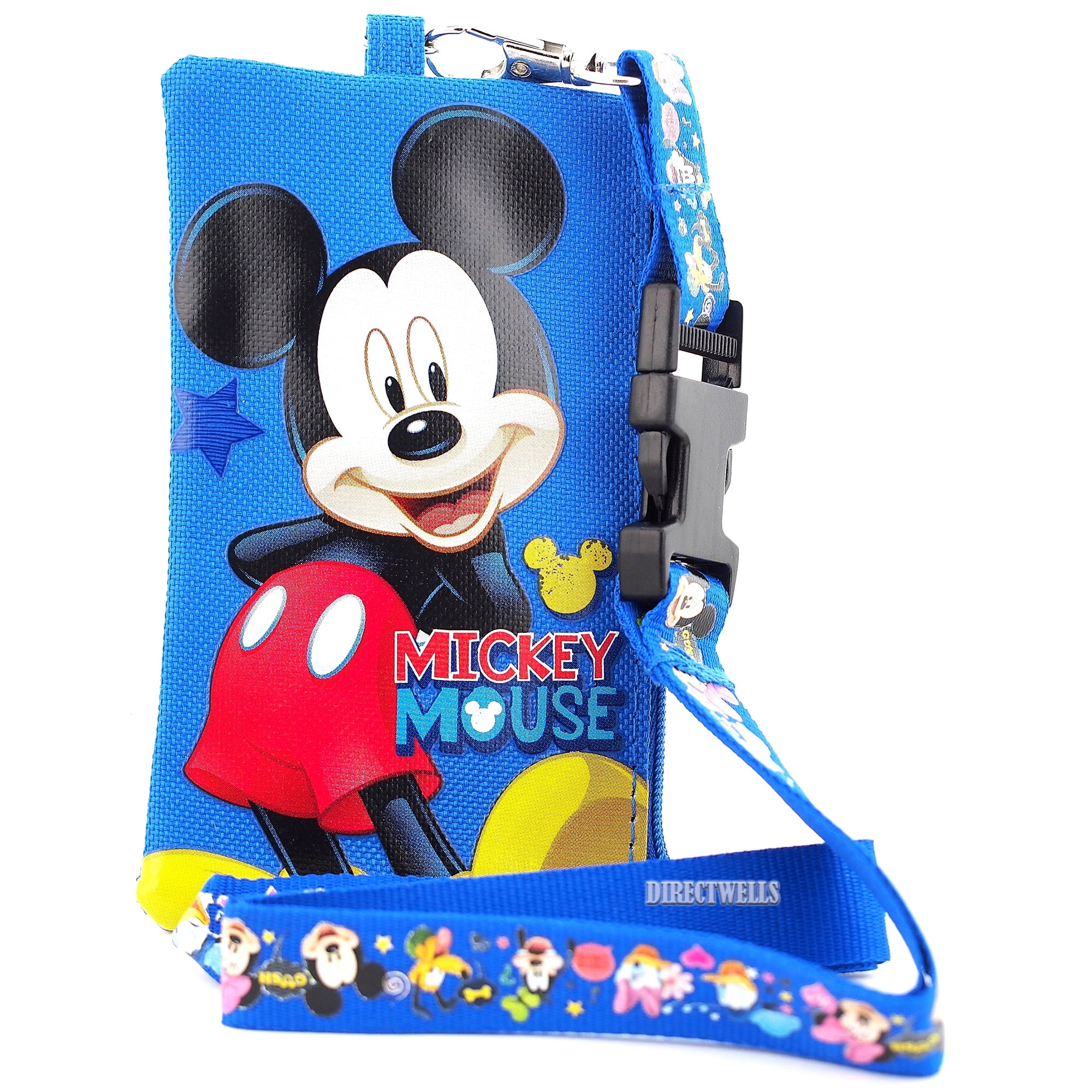 Disney 3 Mickey Mouse and Friends Lanyards Set with Detachable Purse