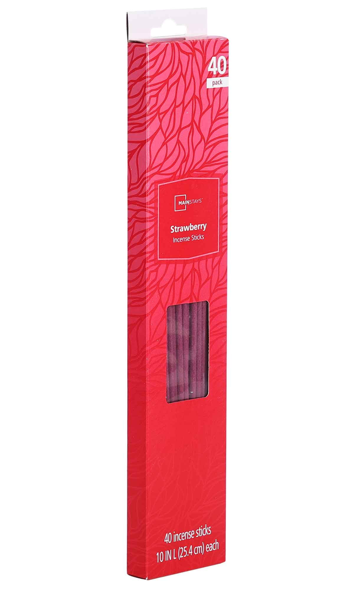 (8 pack) Mainstays Incense Sticks, Strawberry Fragrance (Pink), 40 Pack
