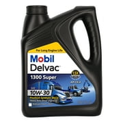 Mobil Delvac 1300 Super Heavy Duty Premium Synthetic Blend Diesel Engine Oil 10W-30, 1 Gallon (Pack of 3)