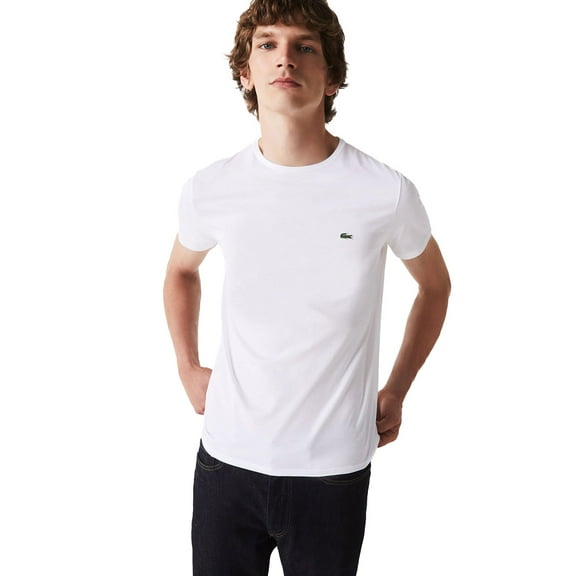 Lacoste Men's Crew Neck Pima Cotton Jersey T-shirt White th6709-001