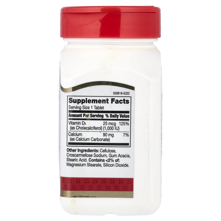 21st Century D3-1000 IU Tablets - 300 ct - Walmart.com