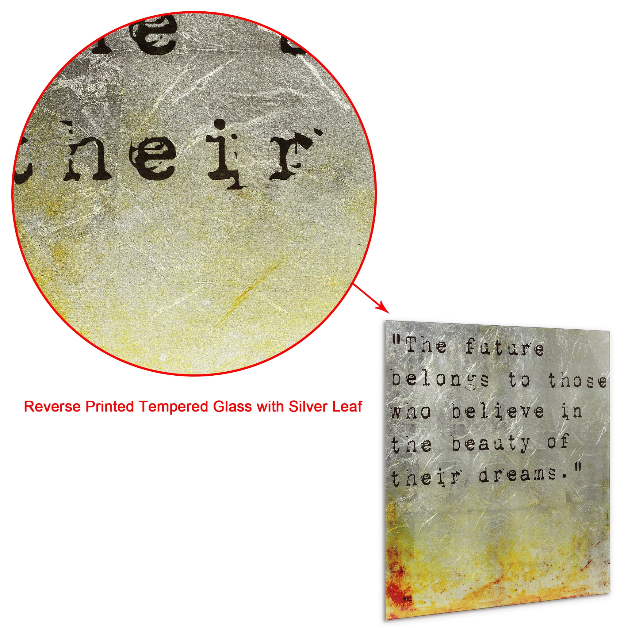 Direct Future Reverse Printed Tempered Glass with Silver Leaf 24.00" x 24.00" Painting Art Prints, by Empire Art