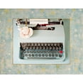thumbnail image 2 of Susannah Tucker Photography 24x20 Black Ornate Wood Framed with Double Matting Museum Art Print Titled - Back In Time Blue Typewriter_border, 2 of 4