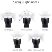 PLX Devices Luxor 2 Auto Focusing Flashlight. 850 Lumens Beam/Flood/Lantern with 7 Cree LEDs, 5 Light Modes, Aluminum