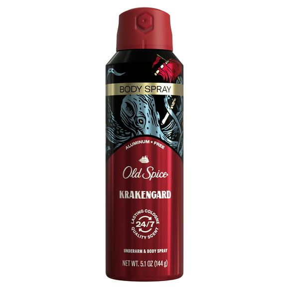 Old Spice Aluminum Free Body Spray for Men, Krakengard, 5.1 fl oz