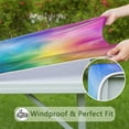 thumbnail image 6 of Rainbow Tie Dye Swirl Pattern Square Fitted Tablecloth with Elastic Edge,Square Table Cover,Washable Elastic Table Cover for Home Kitchen Party Decor 34"x34", 6 of 6