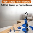 thumbnail image 3 of Right-Angle Ruler Clamp, Tall Stair Gauges with Holder Hook, Hexagonal Stable Lock with Holder & Hook for Framing Square Support & Circular Saw, Precision Woodworking Layout Tool for Speed Square, 3 of 8