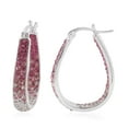thumbnail image 3 of Pink Red Earrings for Women - Sparkle Hoop Jewelry for Her - Crystal Unique Fun Birthday Christmas Gifts - Red Pink & White, 3 of 10