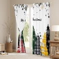 thumbnail image 3 of jejeloiu Abstract Christmas Tree Blackout Curtains,Merry Xmas Curtains Pack of 2 (38x45 Each),Black Snowflake Window Curtains For Kids,Ultra Soft Home Decor, 3 of 6