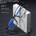 thumbnail image 2 of Gafas de lectura ultraligeras, anti luz azul, de negocios, neutras, ultrafinas, de moda, con marco completo, 2 of 5