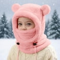 thumbnail image 2 of HNMKIU Winter Knitted Hat for Boys and Girls Cycling Windproof Warm Ear Cap for Cold Winter Z01_Pink,One Size, 2 of 4