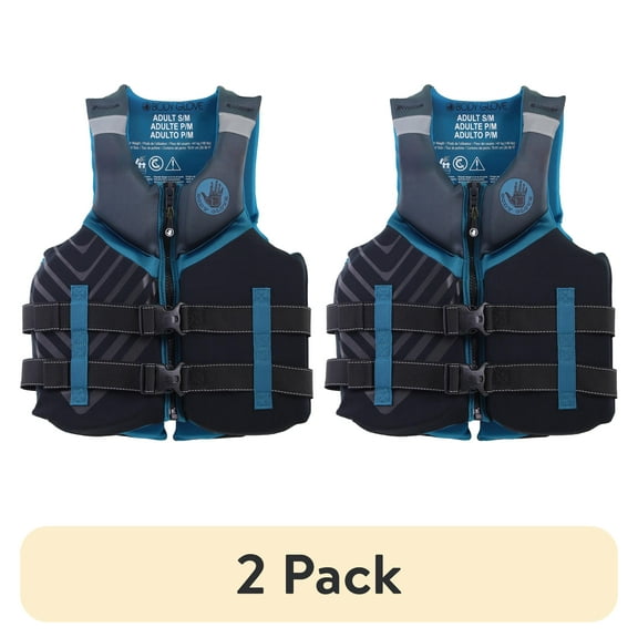 (2 pack) Body Glove Men's Adult Neoprene PFD Life Jacket and Vest, Dual Size S/M, Blue