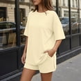 thumbnail image 6 of SUNBS 2 Piece Lounge Set for Women Matching Sets Oversized Top and Shorts Sweatsuit Travel Airport Outfit, 6 of 10